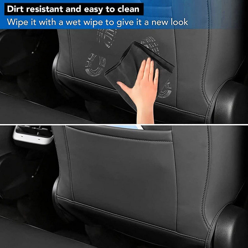 Skirta Tesla Model 3 Y sėdynės atlošo automobilio nuo smūgio apsauganti trinkelių apsauga nuo nešvarumų PU odos pilnai apgaubti sėdynės atlošo vidaus dangčiai