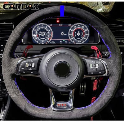 CARDAK DIY, personalizat, piele intoarsa, husa volan auto pentru Volkswagen VW Golf R MK7 Golf 7 GTI VW Polo GTI Scirocco 2015 2016