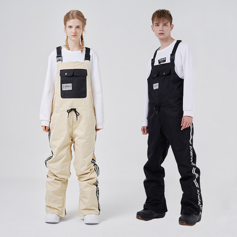 Îmbrăcăminte de iarnă Costum de schi dintr-o bucată Femei Bărbați Pantaloni de snowboard Salopete rezistente la vânt Pantaloni caldi pentru zăpadă Plus Set de schi din bumbac