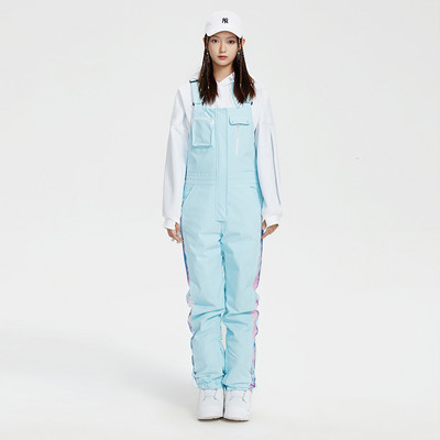 Naujos vienetinės slidinėjimo kelnės Moteriškos lauko snieglenčių kelnės Šiltos žiemos sniego kelnės vėjui atsparios vandeniui atsparios antkrūtinės kelnės bendras slidinėjimo kostiumas