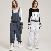 Pantaloni de schi cu bretele, 2022, impermeabili, rezistenti la vânt, pentru bărbați și femei, pantaloni pentru zăpadă, îmbrăcăminte în aer liber, pantaloni pentru bărbați