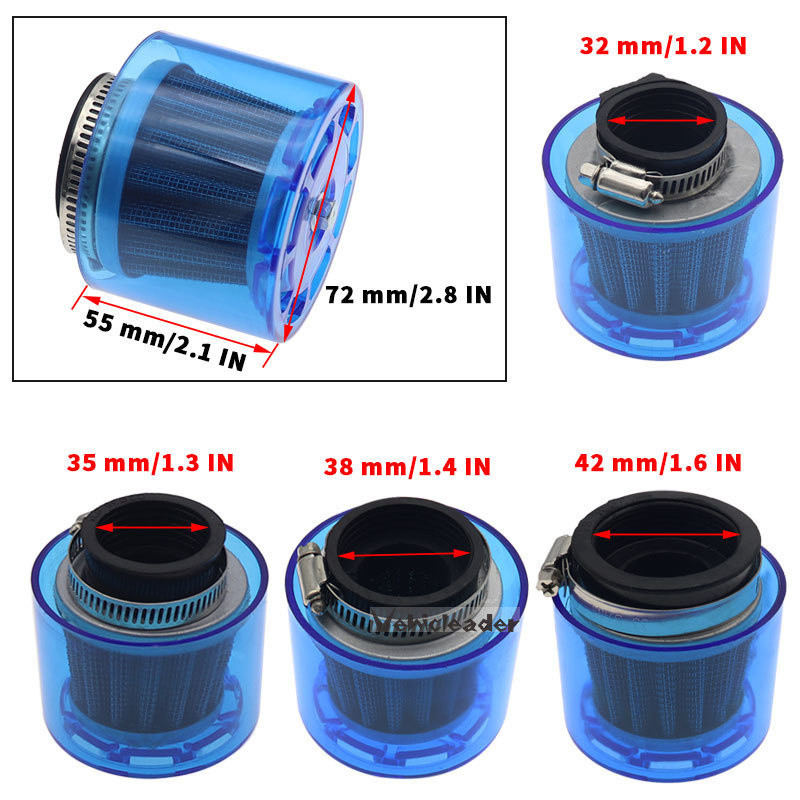 32/35/38/42/48-50mm Cot îndoit/Stright Motocicletă Motocicletă Filtru de aer Filtru de curățat Se potrivește 50cc-250cc ATV Pit Dirt Bike Anti stropire