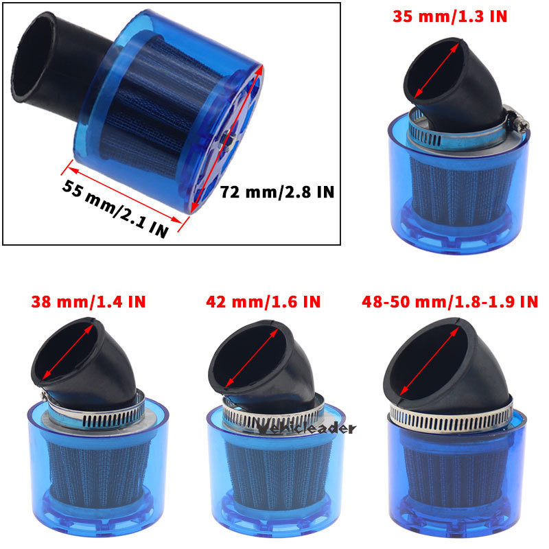 32/35/38/42/48-50mm Cot îndoit/Stright Motocicletă Motocicletă Filtru de aer Filtru de curățat Se potrivește 50cc-250cc ATV Pit Dirt Bike Anti stropire
