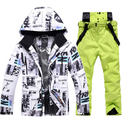 Slidinėjimo Striukės Kelnės Vyriškos Moteriškos Žiemos Storas Šiltas -30 laipsnių Slidinėjimo kostiumas Hot Ski Equipment Snieglenčių striukė Neperšlampama Sniego Kostiumai
