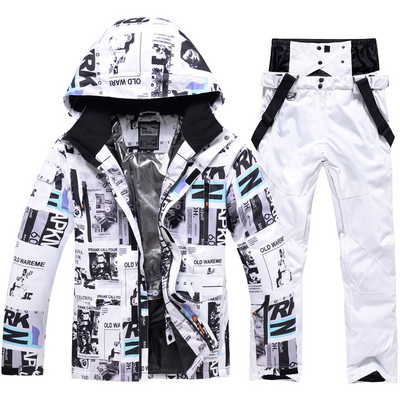 Slidinėjimo Striukės Kelnės Vyriškos Moteriškos Žiemos Storas Šiltas -30 laipsnių Slidinėjimo kostiumas Hot Ski Equipment Snieglenčių striukė Neperšlampama Sniego Kostiumai