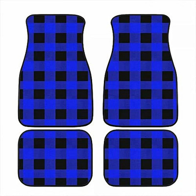 Bagea-Ka Negru Alb Model steag în carouri de curse Covorașe pentru mașină Set de protecție față spate din 4 piese Covor universal pentru orice vreme