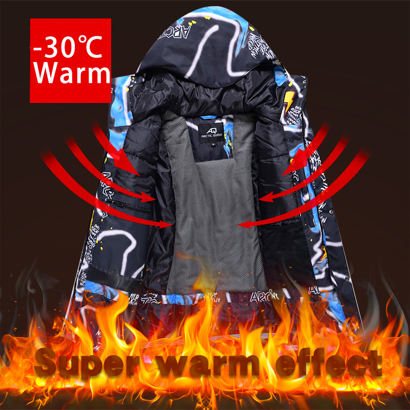 - Costum de schi de 30 de grade Bărbați Parka de iarnă pentru zăpadă Căldură rezistentă la vânt Sport în aer liber Jachete și pantaloni de schi pentru bărbați Salopete pentru snowboard