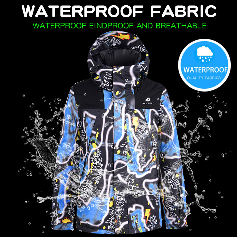 - Costum de schi de 30 de grade Bărbați Parka de iarnă pentru zăpadă Căldură rezistentă la vânt Sport în aer liber Jachete și pantaloni de schi pentru bărbați Salopete pentru snowboard