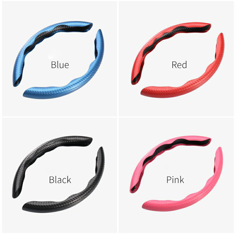 2 bucăți fibră de carbon aspect universal pentru înălțirea volanului mașinii, antiderapante, accesorii de decorare interioară pentru auto deco