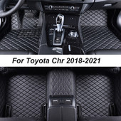 Automašīnu grīdas paklājiņi Toyota Chr 2018-2021 DropShipping Center Auto salona aksesuāri 100% Fit Ādas Paklāji Paklāji Kāju paliktņi