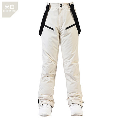 2022 Pantaloni de schi noi, femei, bărbați, salopete îngroșate, calde, pentru zăpadă, rezistente la vânt, sport în aer liber, costume de snowboard, pantaloni de schi