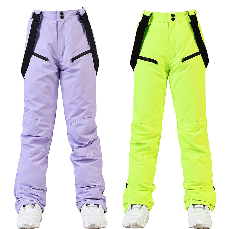 2022 Pantaloni de schi noi, femei, bărbați, salopete îngroșate, calde, pentru zăpadă, rezistente la vânt, sport în aer liber, costume de snowboard, pantaloni de schi