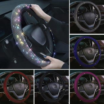 37-39cm Universal Κάλυμμα Τιμονιού Αυτοκινήτου για Γυναίκες Κορίτσια Auto Interior Bling Ροζ Αξεσουάρ διακόσμησης για γυναίκες κορίτσι