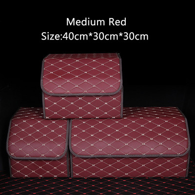 Automobilio bagažinės laikymo dėžė Auto Daugiafunkciai Įrankiai Didelės talpos saugojimo krepšys Sudėjimas Tvarkymas Oda Sulankstoma avarinė daiktadėžė