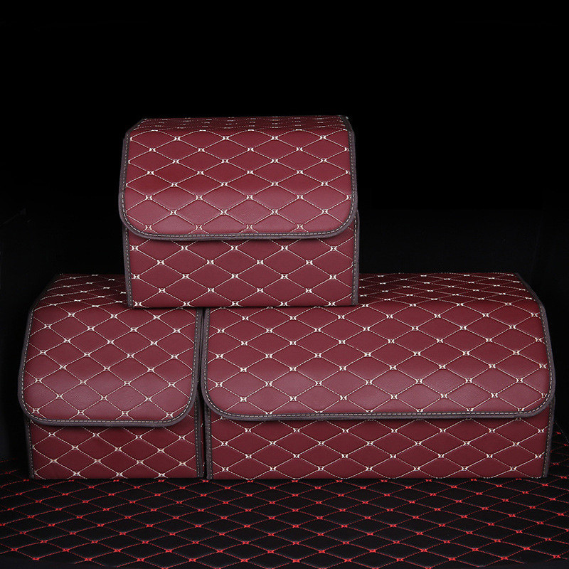 Automobilio bagažinės laikymo dėžė Auto Daugiafunkciai Įrankiai Didelės talpos saugojimo krepšys Sudėjimas Tvarkymas Oda Sulankstoma avarinė daiktadėžė