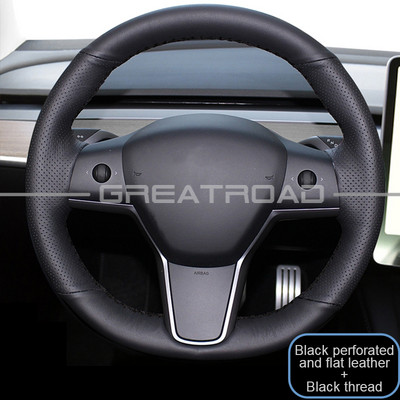 2022 Prilagođena pletena navlaka za volan automobila za Tesla Model 3 Model y 100% pristajanje, elegantna moda, mekana protuklizna unutrašnjost automobila