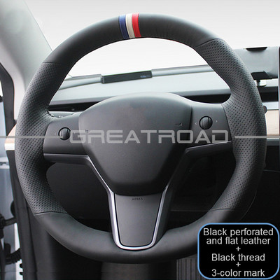 2022 Prilagođena pletena navlaka za volan automobila za Tesla Model 3 Model y 100% pristajanje, elegantna moda, mekana protuklizna unutrašnjost automobila