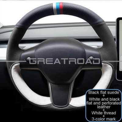 2022 Prilagođena pletena navlaka za volan automobila za Tesla Model 3 Model y 100% pristajanje, elegantna moda, mekana protuklizna unutrašnjost automobila