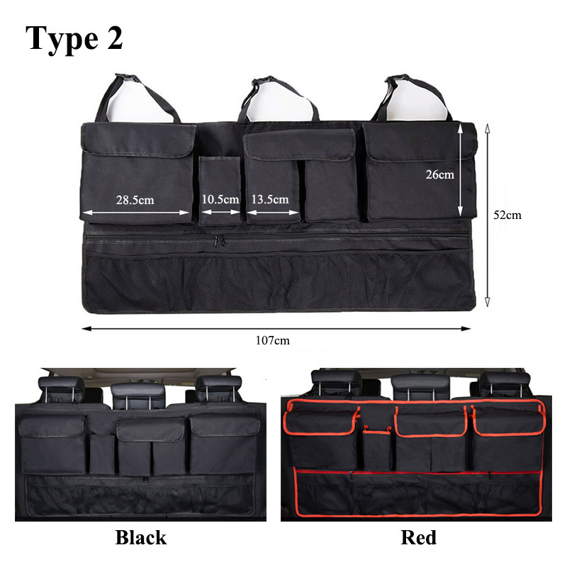 Automobilio bagažinės laikiklis Daugiafunkcis Oksfordo automobilio sėdynės atlošas Reguliuojamas galinės sėdynės laikymo krepšys Didelė talpa visureigiui MPV