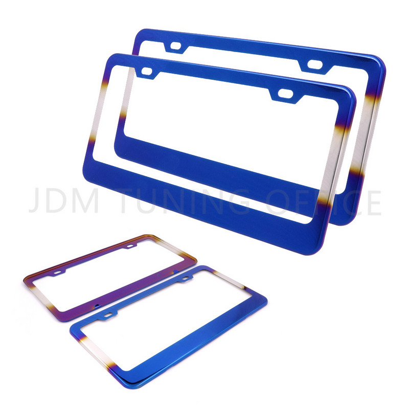 Suport universal pentru cadru pentru plăcuță de înmatriculare auto Din aliaj de aluminiu Suport pentru plăcuță de înmatriculare albastru ars Accesoriu auto pentru automobile