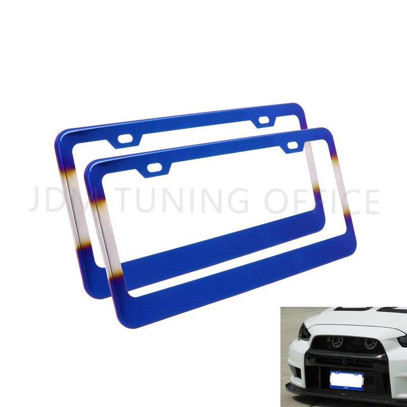 Suport universal pentru cadru pentru plăcuță de înmatriculare auto Din aliaj de aluminiu Suport pentru plăcuță de înmatriculare albastru ars Accesoriu auto pentru automobile