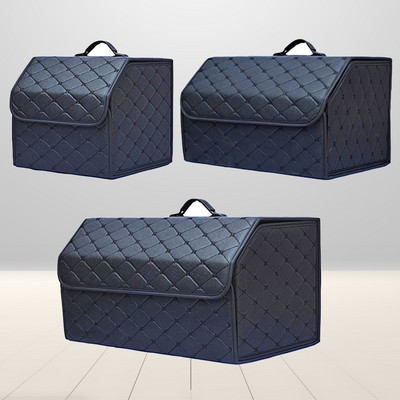 Кутия за органайзер за багажник на кола Голям капацитет Автоматична чанта за многофункционални инструменти Чанта за съхранение Подреждане Подреждане Кожена сгъваема кутия за спешно съхранение