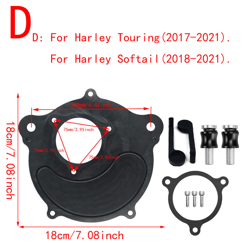 Filtru negru mat RSD pentru turbina de aer pentru motociclete Harley Sportster XL Touring Softail Dyna EVO & Twin Cam Fatboy FXDLS