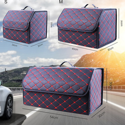 Многофункционален сгъваем органайзер за багажник за кола с капак Преносима чанта за съхранение на кола Органайзер за багажник за кола