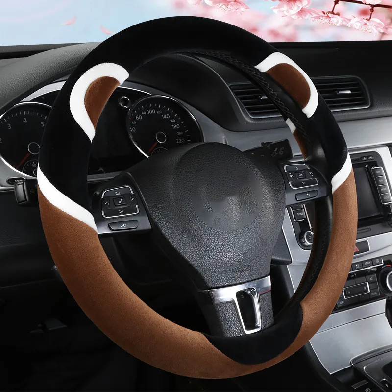 Automobilska ženska navlaka za volan pletenica na volanu panda kratka baršunasta zimska toplina i protukliznost slatki detalji interijera