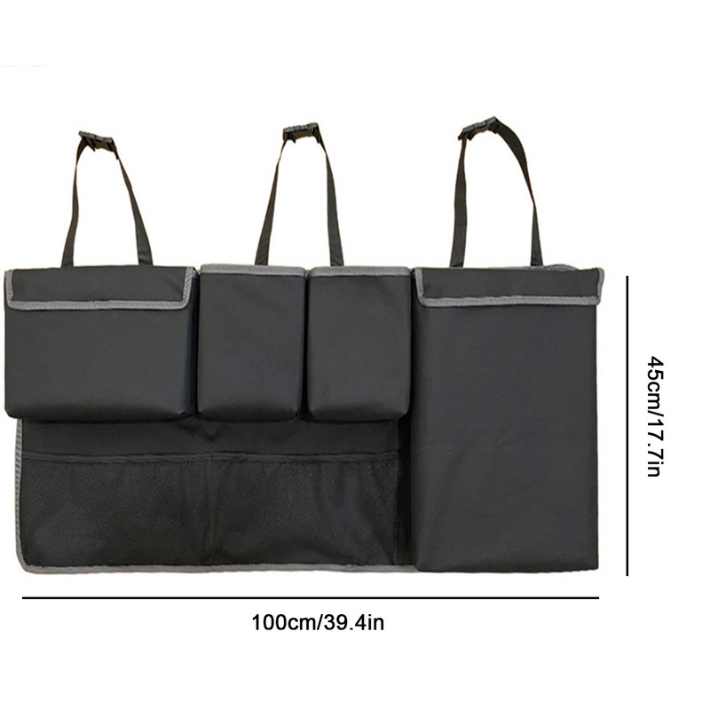 Organizator de spate pentru scaunul din spate al mașinii, geantă de depozitare pentru portbagajul mașinii, buzunar din plasă, depozitare, ordonare, accesorii de interior pentru camping