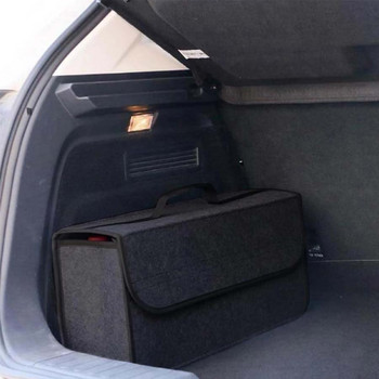 1PC Преносима сгъваема кутия за съхранение на кола Органайзер за багажник на кола Калъф от филцов плат Кутия за съхранение Авто интериор Събиране Контейнер за подреждане Ba