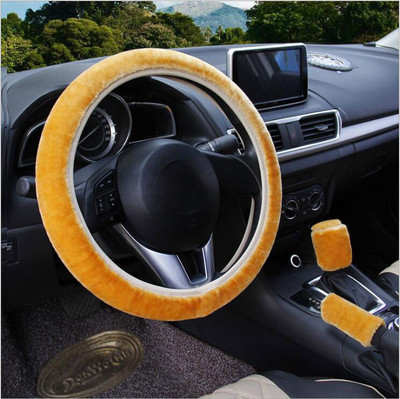 Fashion Winter Warm Fuzzy Volan Cover Pentru Fete Blan Volan Cover Set Decor Interior Car