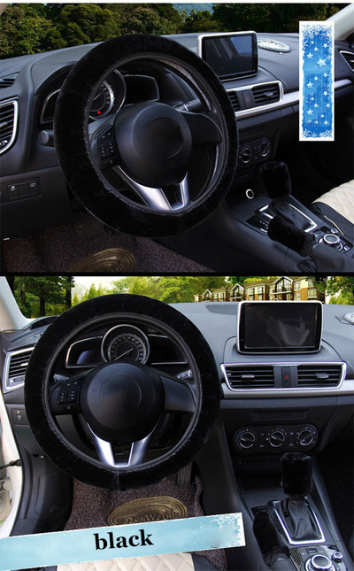 Fashion Winter Warm Fuzzy Volan Cover Pentru Fete Blan Volan Cover Set Decor Interior Car