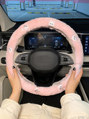 2023 nou creativ de pluș iarnă desene animate anti-alunecare drăguț modă husă volan mașină capac ghidon