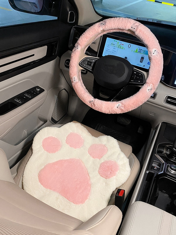 2023 nou creativ de pluș iarnă desene animate anti-alunecare drăguț modă husă volan mașină capac ghidon