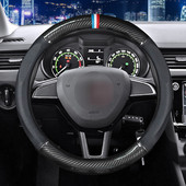 Kožený poťah na volant MIDOON z uhlíkových vlákien pre Škoda Octavia, Kodiaq, Rapid, Fabia, Yeti, Karoq