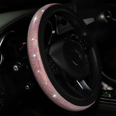37/38mm husă universală pentru volan de mașină,  strasuri, imitație de diamant, husă pentru roată, decor interior auto, stil de mașină