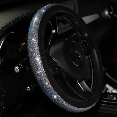 37/38mm husă universală pentru volan de mașină,  strasuri, imitație de diamant, husă pentru roată, decor interior auto, stil de mașină