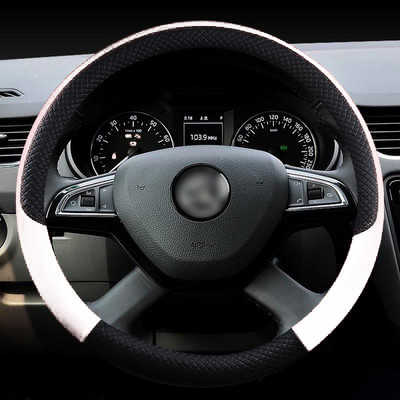 Bőr autó kormánykerék burkolat kormánykerék zsinór Csúszásgátló Skoda Rapid Spaceback autó belső Kiegészítők részletek