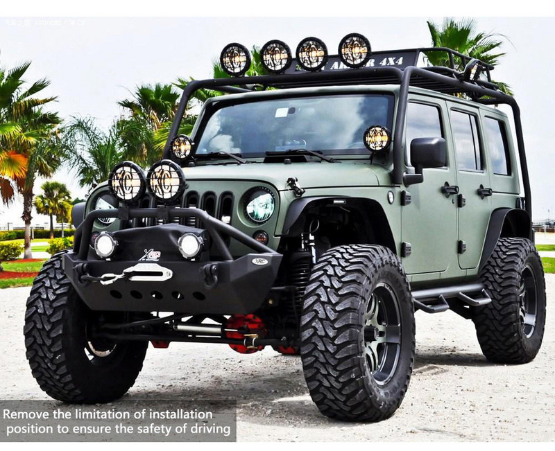 Suport pentru plăcuță de înmatriculare pentru bara de protecție față de 23" pentru Jeep Wrangler JK Offroad SUV, bară de lumină de lucru cu LED, suport de montare pentru reflectoare de ceață