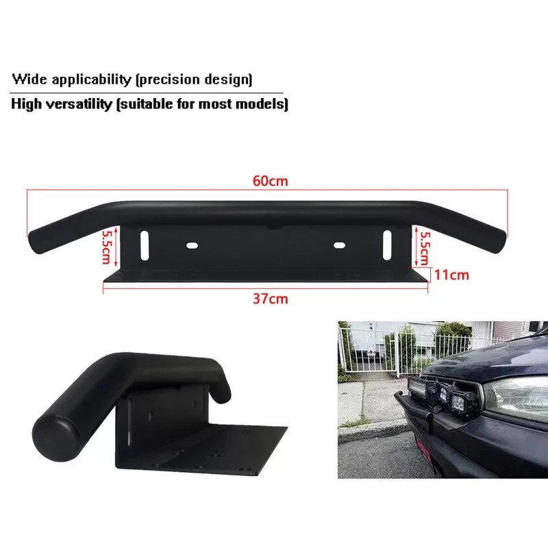Suport pentru plăcuță de înmatriculare pentru bara de protecție față de 23" pentru Jeep Wrangler JK Offroad SUV, bară de lumină de lucru cu LED, suport de montare pentru reflectoare de ceață