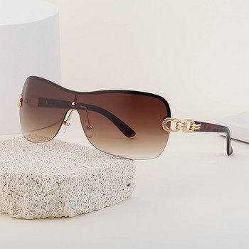 Модни извънгабаритни градиентни слънчеви очила Дамски половин рамка Vintage Lady Summer Sunnies Shades Целни слънчеви очила Женски UV400