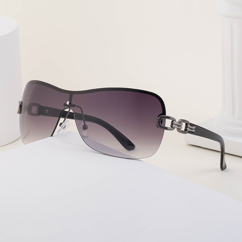 Modne prevelike sunčane naočale s gradijentom Ženske poluokvire Vintage Lady Summer Sunnies Shades Jednodijelne sunčane naočale Ženske UV400