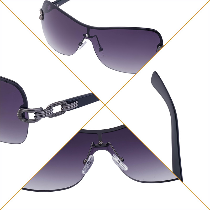 Modne prevelike sunčane naočale s gradijentom Ženske poluokvire Vintage Lady Summer Sunnies Shades Jednodijelne sunčane naočale Ženske UV400