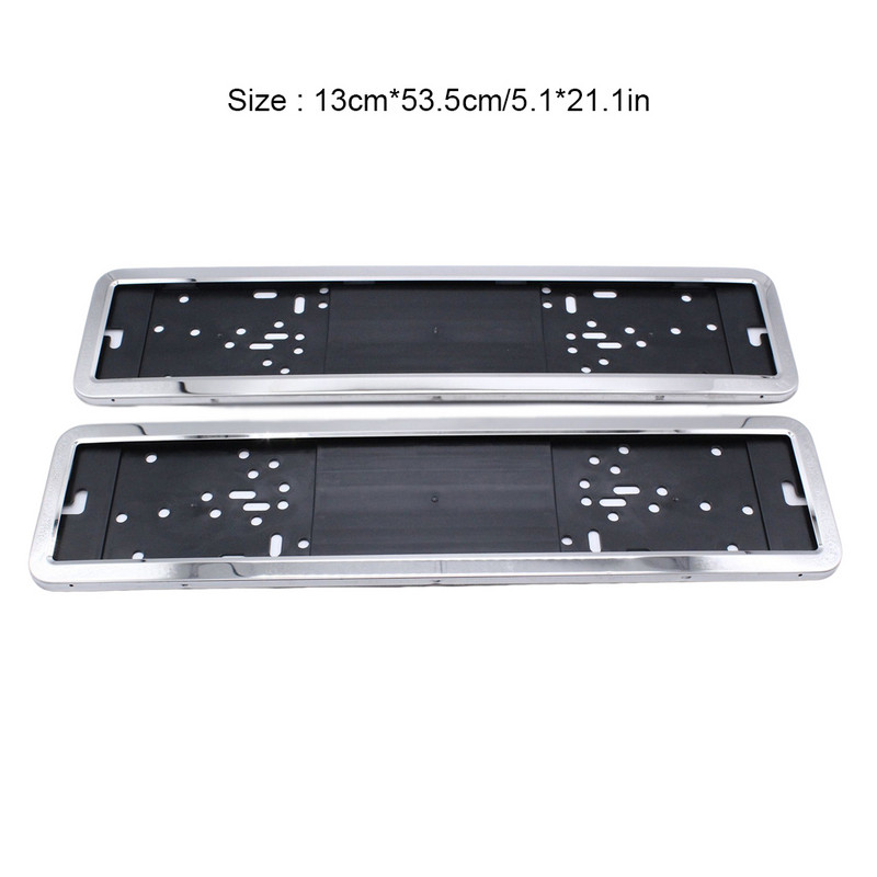 2 bucăți cadru pentru plăcuță de înmatriculare, rame universale de protecție din oțel inoxidabil, suport pentru piese de fixare, potrivit pentru Europa, Rusia