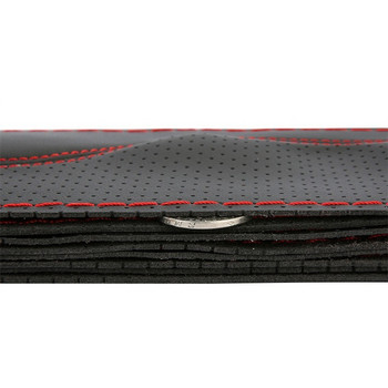 37-38cm Universal Αντιολισθητικό Κόκκινο/Μαύρο Σπορ Δερμάτινο Μικροϊνικό Κάλυμμα Τιμονιού Αυτοκινήτου Πλεξούδα Τιμόνι
