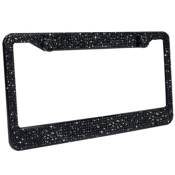 1PC Car Bling Crystal Διακόσμηση πλαισίου πινακίδας κυκλοφορίας Πολυτελές χειροποίητο Rhinestone Πλαίσιο Πλαίσιο Αυτοκινήτου Fit For US Model