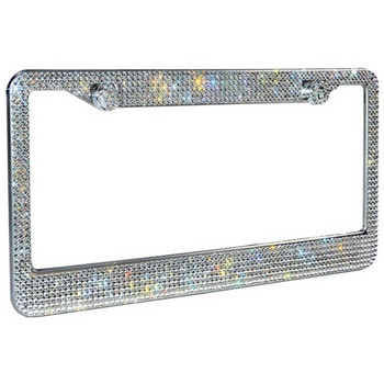 1PC Car Bling Crystal License Plate Frame Decoration Луксозна ръчно изработена планка за автомобилна рамка със страз, подходяща за американски модел
