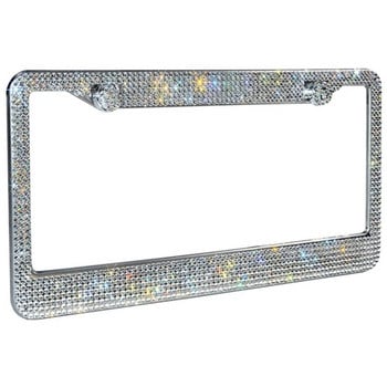 1PC Car Bling Crystal Διακόσμηση πλαισίου πινακίδας κυκλοφορίας Πολυτελές χειροποίητο Rhinestone Πλαίσιο Πλαίσιο Αυτοκινήτου Fit For US Model