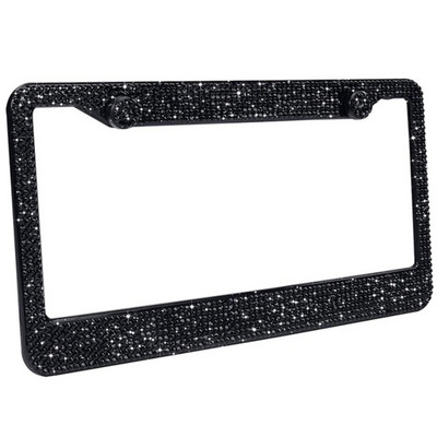 1 db Car Bling Crystal rendszámtábla keret dekoráció, luxus kézműves strasszos autóváz tábla, illik amerikai modellhez